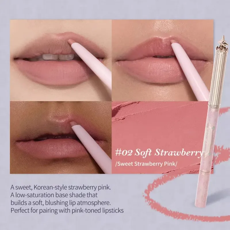 Flower Knows Knight Unicorn Lip Liner Pencil Long Lasting Soft Matte Lip Contour Makeup Natural Lip Definition Smooth Glide