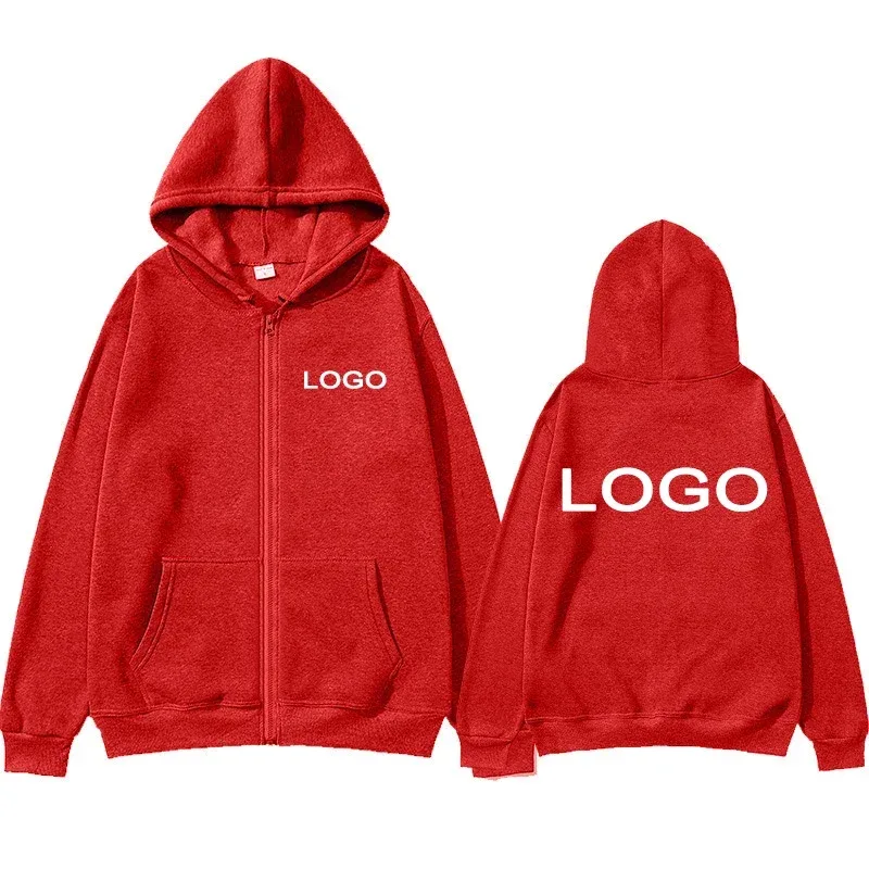 Skræddersyet trykt lynlås hættetrøjer Mænd Mode Langærmet Lynlås Sweatshirts Kvinder Casual Personlighed Hættetrøje Sudadera — image 7