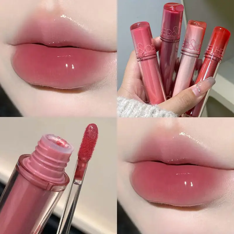 Pink Mirror Crystal Lip Gloss Makeup Water Glass Lip Glaze Plumping Waterproof Jelly Lip Tint Lipstick Moisturizing Beauty Lips — image 2