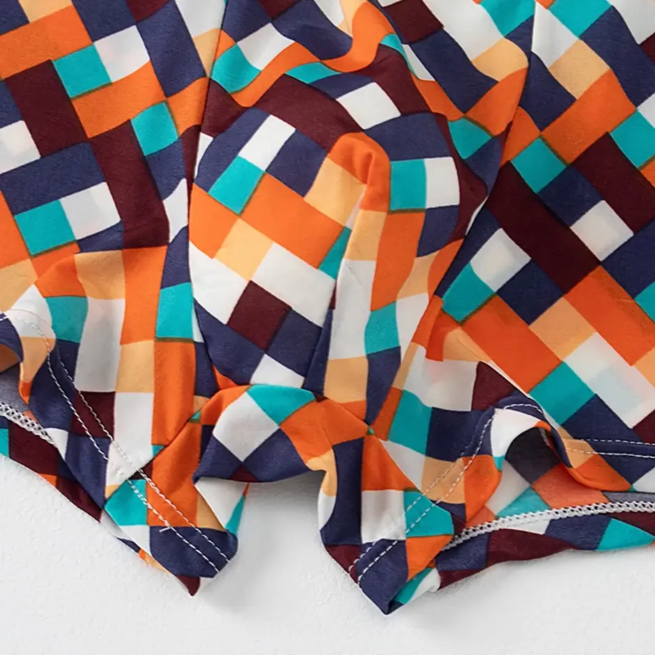 Boxer décontracté à motifs colorés pour hommes, sous-vêtements amples et confortables, surdimensionnés, taille élastique, 4/5 pièces