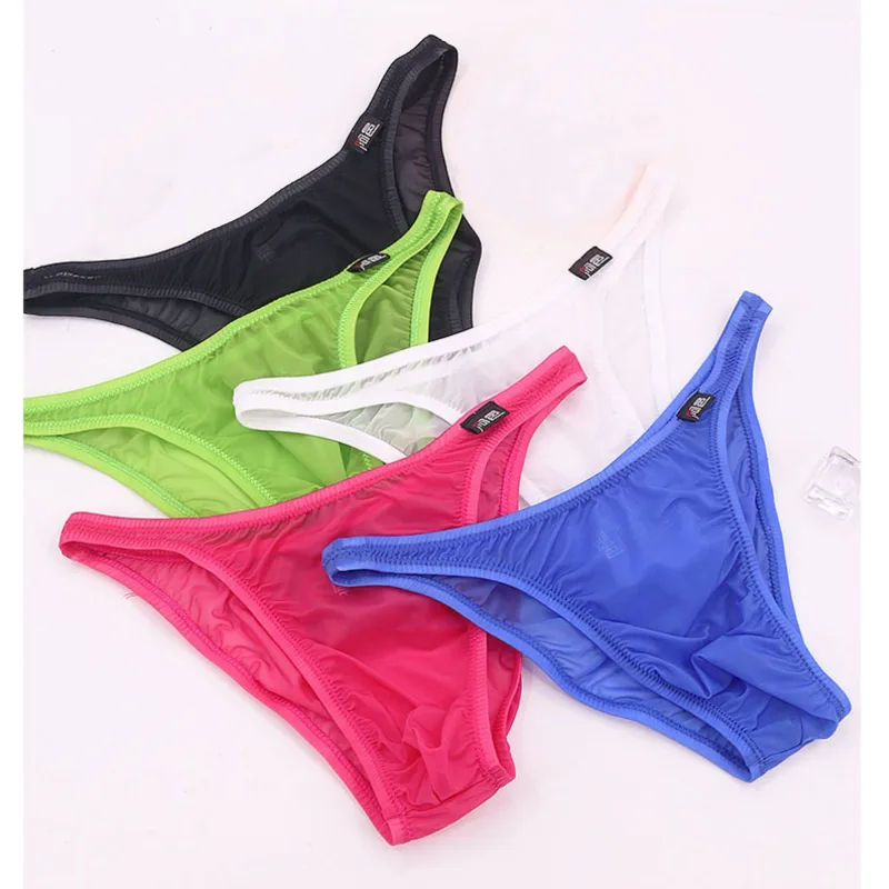 Men's Underwear Sexy Low-Waisted Ice Silk Ultra-Thin Silky Japanese Small Triangle Pants One-Piece — image 4
