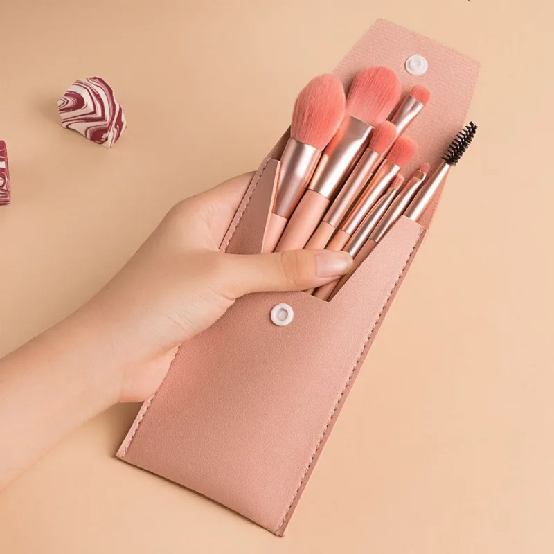 8-Piece Portable Concealer Foundation Make-Up Makeup Brush Soft Hair Eye Makeup Tools Beginner mini Set Alcohol Free