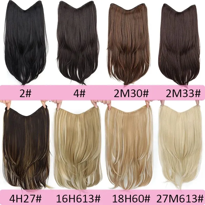 22Inch Synthetic Long Micro Curly Layered Hair Extension Patch Natural Looking Invisible One Piece Wig for Women — image 4