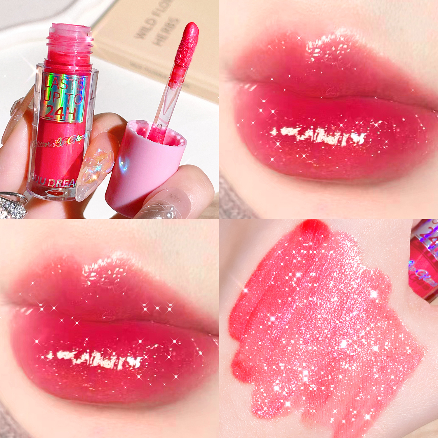 Sparkling Gloss Lip Balm – Water-Gloss Mirror Finish Moisturizing Hydrating Non-Sticky Cup-Proof Plump Lips — image 3