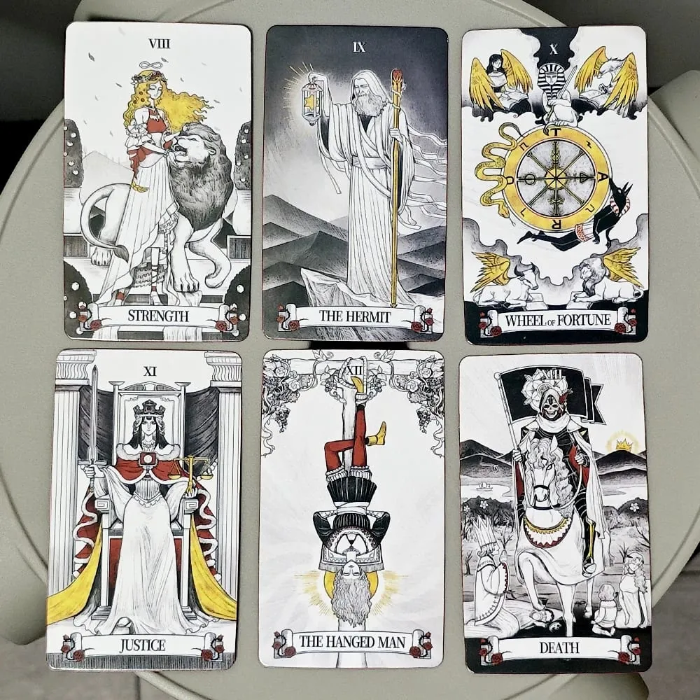 Secret Mirror Tarot Deck 10.3*6cm 78 Pcs Rider Tarot Cards with Red Gilded Edges Guidebook — image 6
