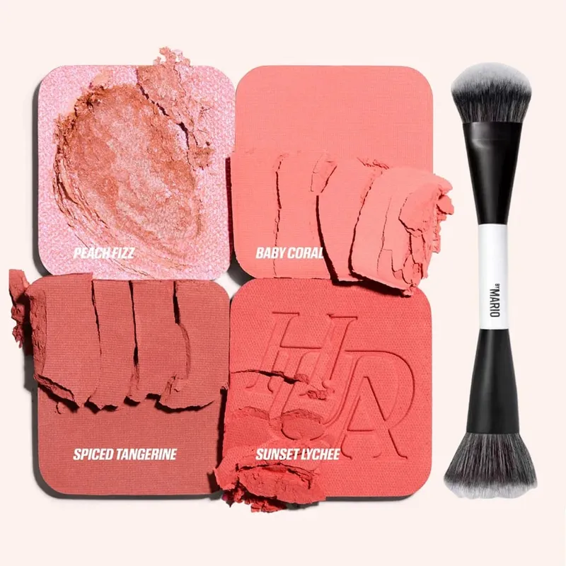 4-in-1 Glow Blush and Brush Set Filter Flush Eye Check Blush Palette Matte Shimmer Face Makeup Long Lasting Women Daily Cosmetic — image 2