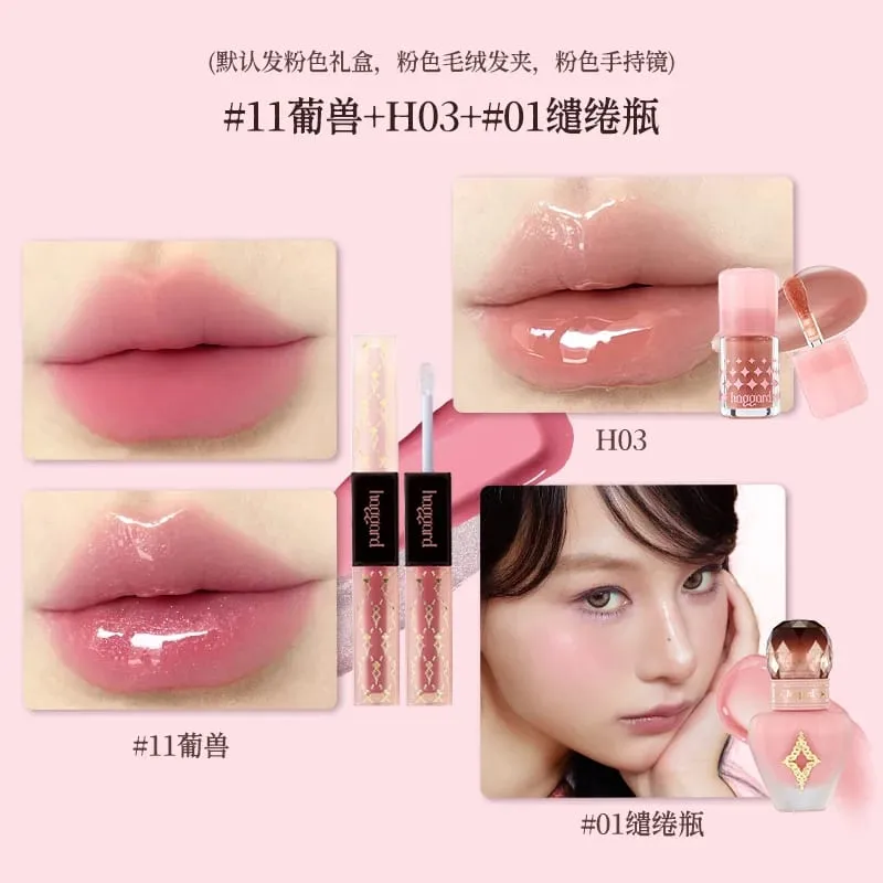 Haggard Black Ember Cosmetic Gift Set Glossy Lip Gloss Lipstick Blush Highly Pigmented Holiday Gift Box for Women — image 5