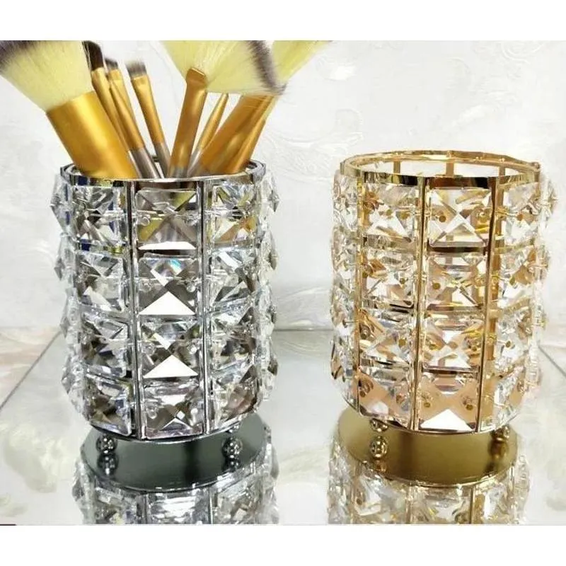 Neue Kristall Lagerung Tasse Make-Up Pinsel Augenbrauen Bleistift Lagerung Flasche Schmuck Lagerung Container Europäischen Kosmetik Lagerung Box