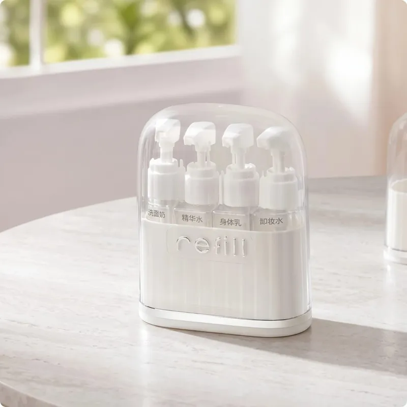 Travel Bottle Organizer Compact Organizer with Pump Bottles for Travelers Business Trips Gym — image 8