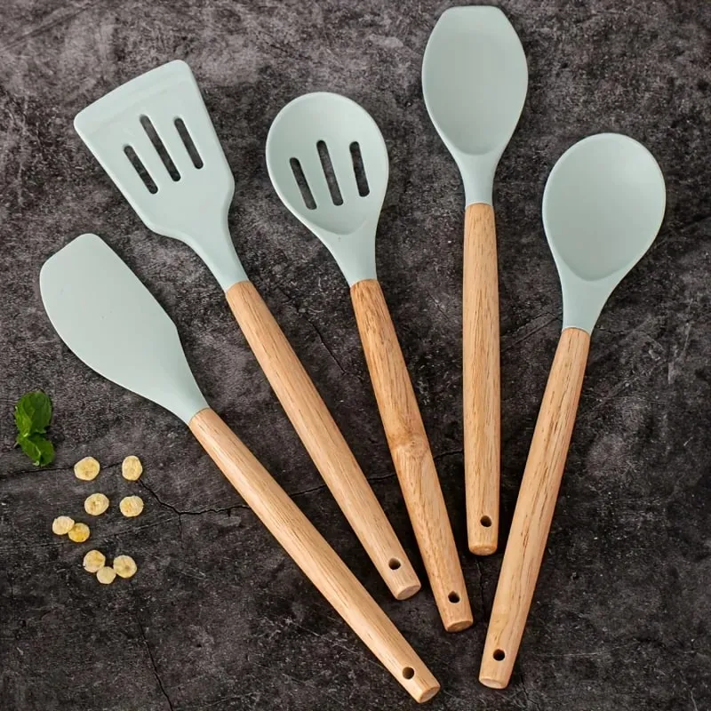 14pcs silicone utensil set with plastic holder — image 16