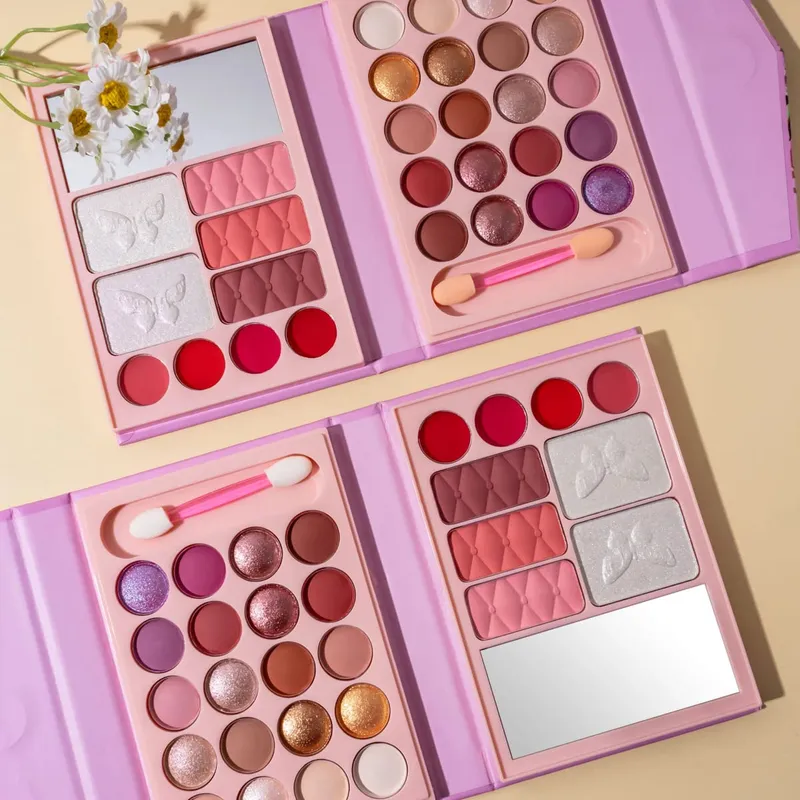 Professional Multifunctional All-in-One Makeup Palette with Matte Shimmery Lipstick Blush Contour Highlighter Makeup Cosmetics