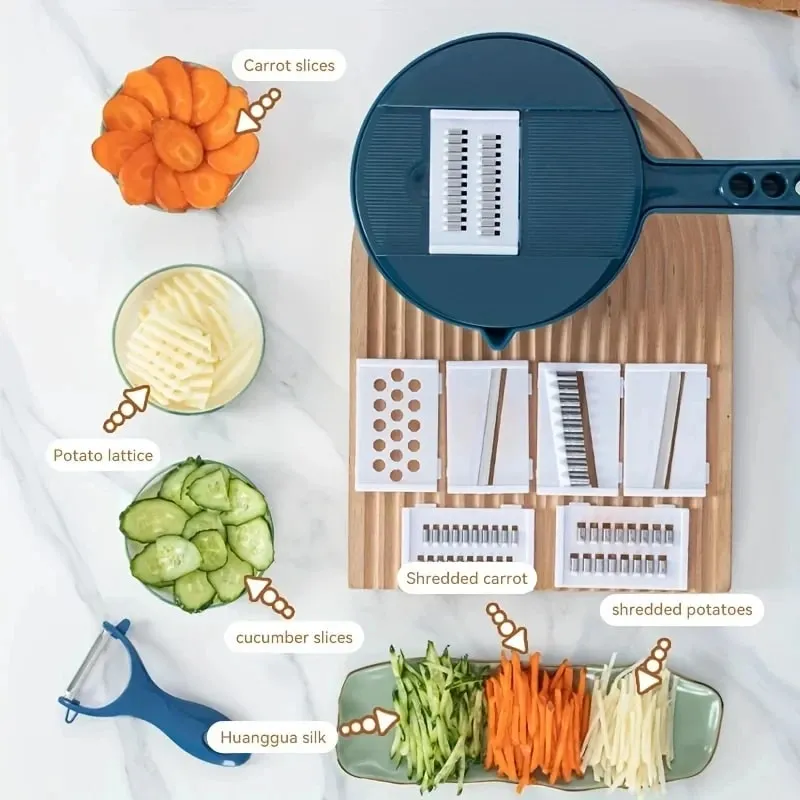 New 7/9 in 1 Vegetable Cutter Multi-Functional Potatoes Manually Cut Shred Slicer Grater Kitchenware Acceesories Tools — image 5