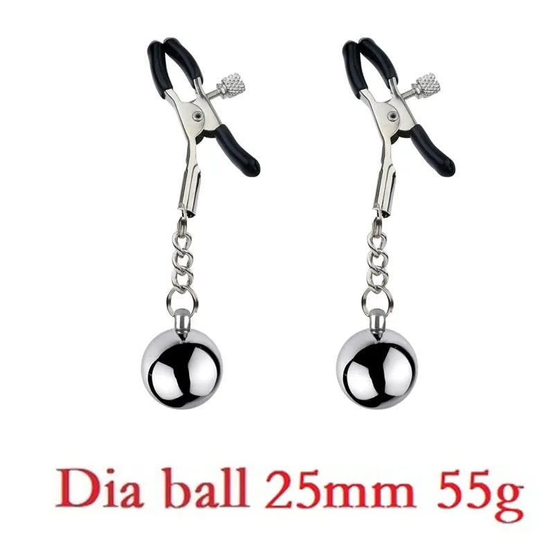 Heavy Nipple Clamp Clips Weight Slave Stimulator Metal Nipple Clips With Ball Weight Breast Bondage Restraint Sex Toy Woman — image 16