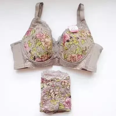 Women's Bra Set Sexy Lace Printed Embroidery Plus Size Full Cup Female Lingerie Suit 34 36 - 48 B C D E F — image 9