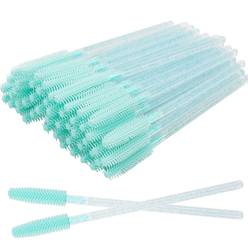 50 pcs Silicone Mascara Wands Applicator Disposable Eyelash Brushes Comb Beauty Makeup Brush For Women Eyelash Extension Tools