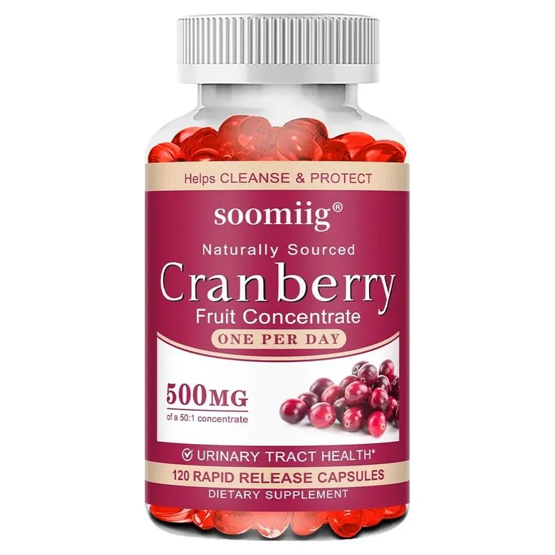 Organic Cranberry Capsules - Rich in Vitamin C Support Urinary Tract and Bladder Health Promote Cleansing Detoxification