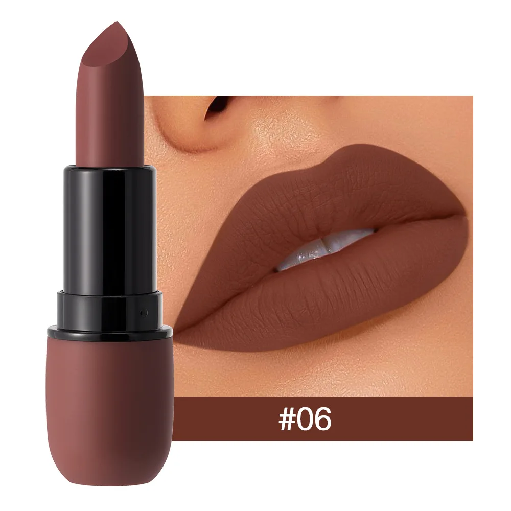 6 Colors Sexy Matte Lipstick Waterproof Long Lasting Color Rendering Non-stick Velvet Lips Contour Pencil Woman Makeup Cosmetics — image 7