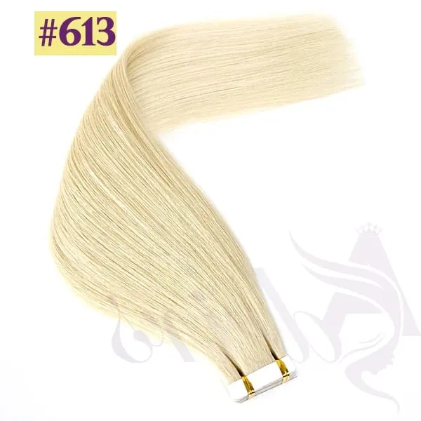 High Quality Tape in Human Hair Extensions Natural Straight Remy Hair Seamless Invisible 14"-22" 100% Real Hair End Thick