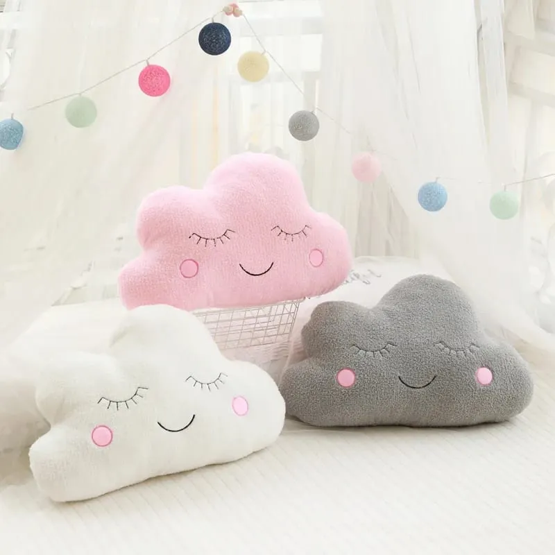 New Stuffed Cloud Moon Star Raindrop Plush Pillow Soft Cushion Toys For Children Baby Kids Girl Christmas Gift Room Car Decor — image 4