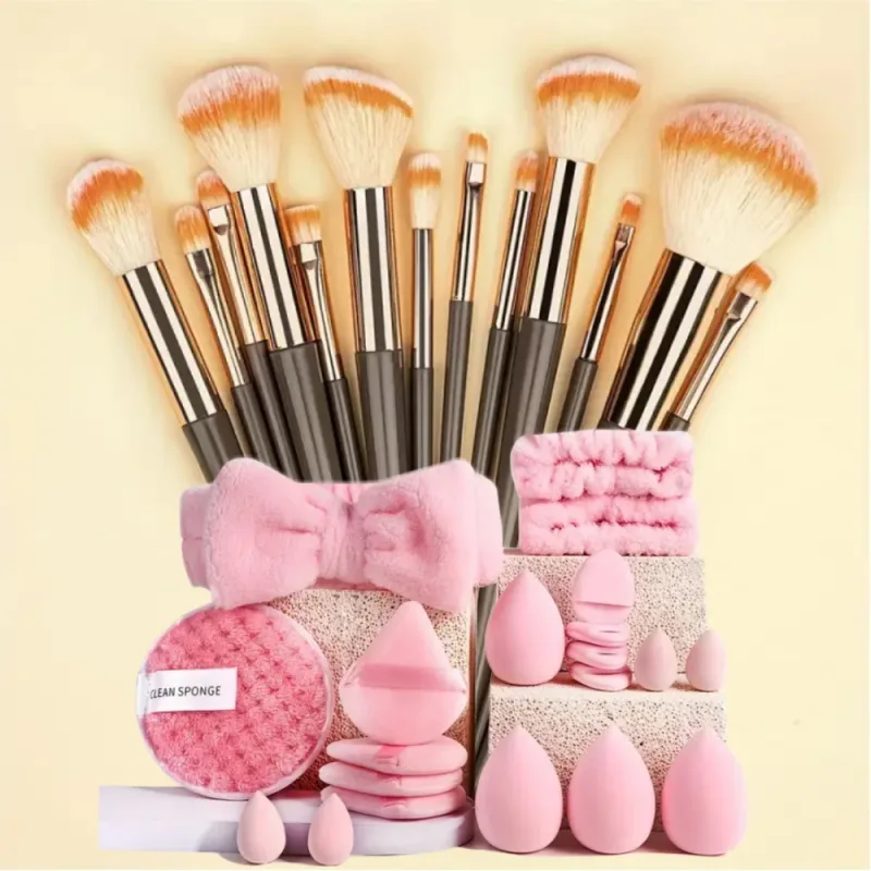 13PCS Makeup Brushes Set Eyeshadow Foundation Highlighter Blush Concealer Female Soft Beauty Tool Puff Beauty Sponges Thumb Puff — image 15