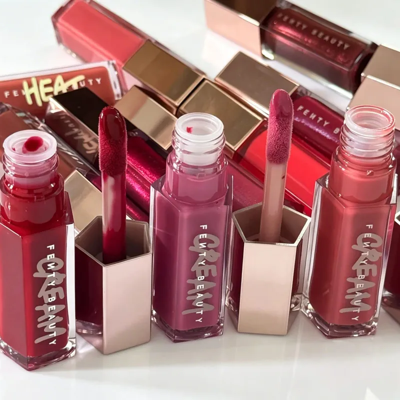 Hot Fenty Beauty Lip Gloss Lipstick Water Gloss Highlight Mirror Lasting FUSSY HEAT RIRI Sparkling Charming Moisturize Lip Care — image 2