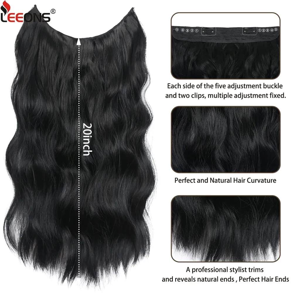 Synthatic Artificial Long Wavy Hairpiece Blonde Mixed Brown False Hair Piece For Women Two Clips Natural Hair Extension 17 Color — image 4