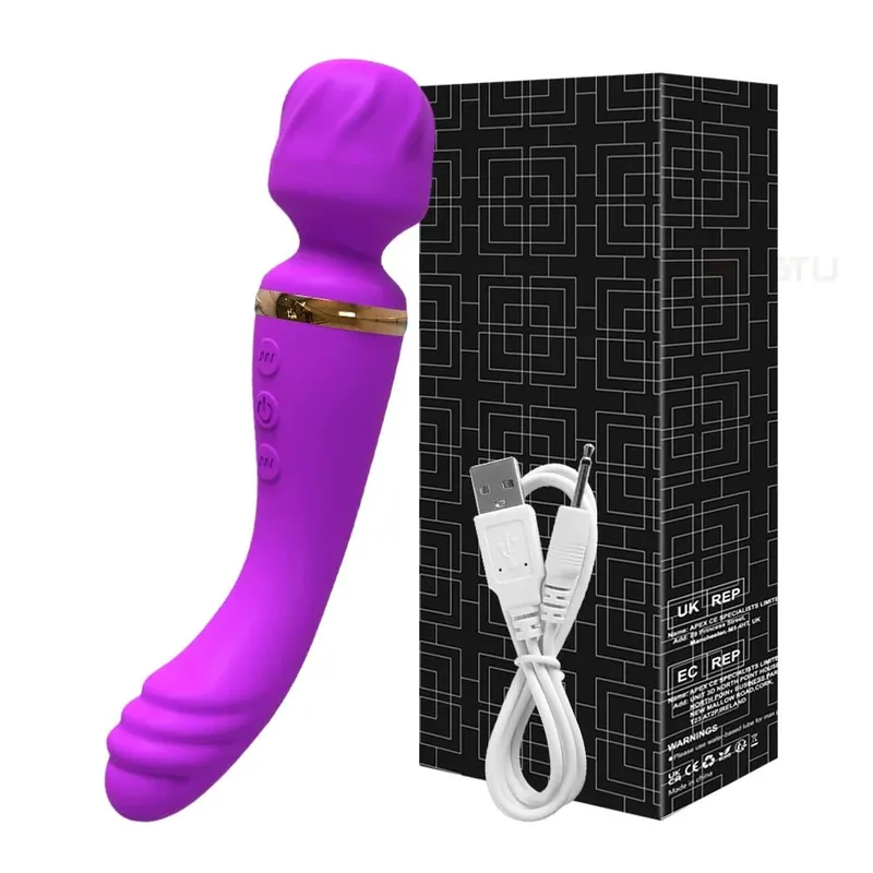 2 in 1 AV Wand Vibrator for Women Clit G-Spot Stimulator Nipples Breast Massager Female Masturbator Sex Toy for Women