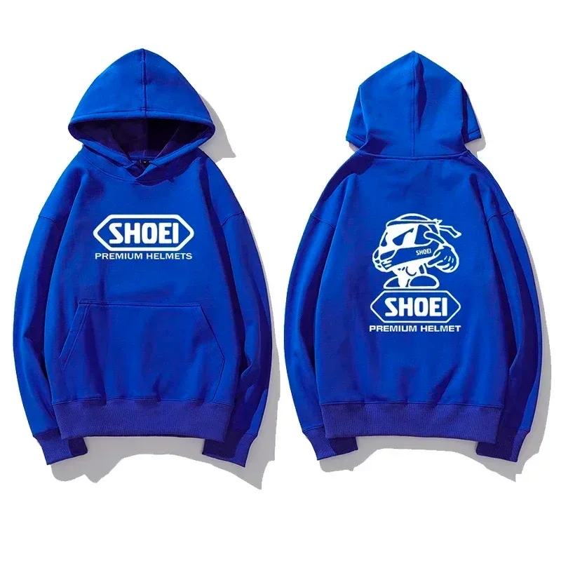 Motorcycle Helmet Theme Graphic Hoodie Unisex Front Back Double Print Biker Drawstring Hooded Sweatshirt Casual Pullover Top