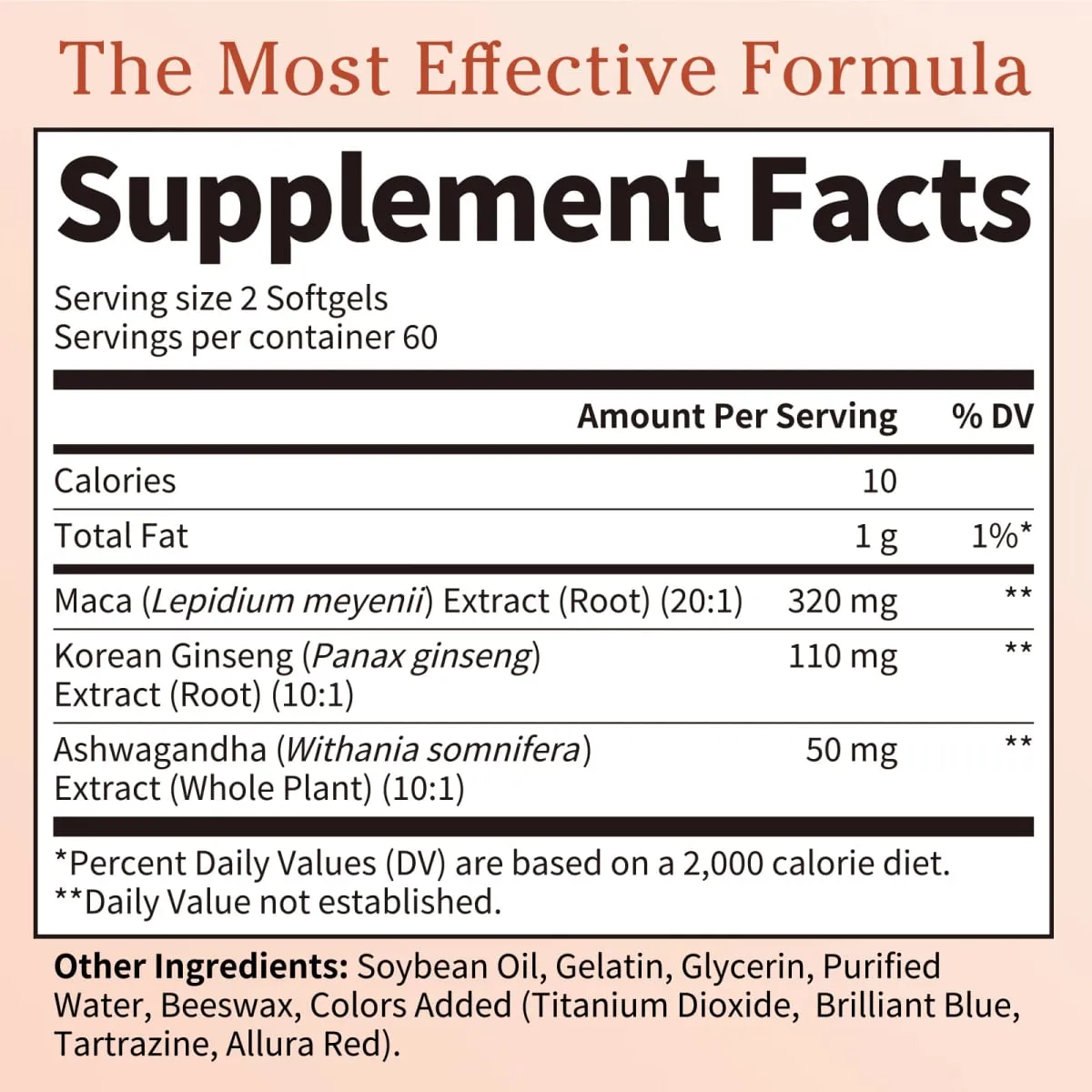 Naturliga Maca-rotkapslar med Ashwagandha-extrakt Vegetariskt för män Health Soft Gels Glutenfritt energitillskott — image 2