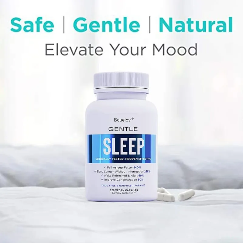 Bcuelov Natural Sleep Supplement - Helps Fall Asleep Faster and Relieves Stress — image 2