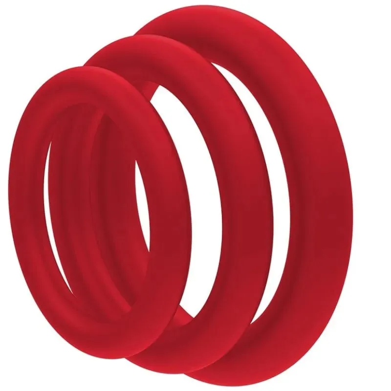 Cock Ring Durable Silicone Penis Rings Men Ejaculation Delay Rubber Sex Toys Rings for Male 3pcs/Set — image 2