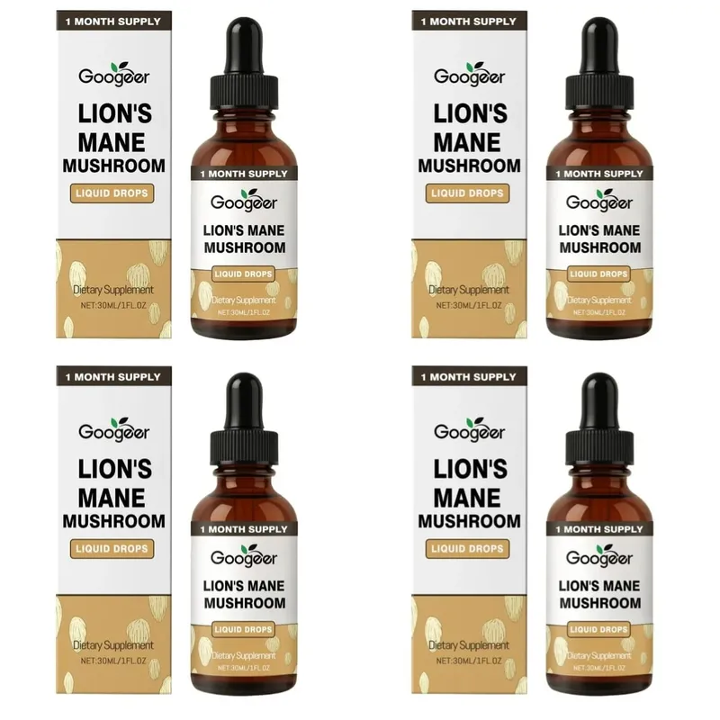 Googeer Lion's Mane Mushroom Liquid Drops الذاكرة ودعم التركيز للوضوح المعرفي والرشاقة العقلية خالية من الكحول 30 مل — image 11
