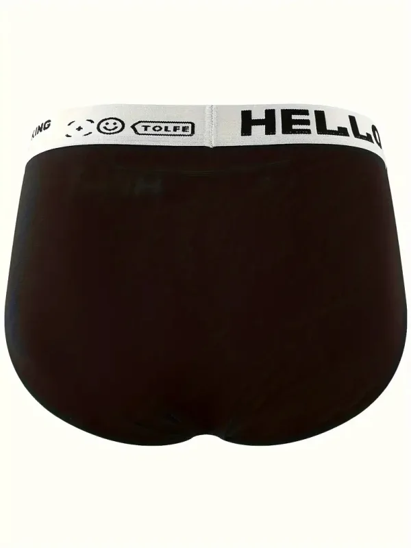 Random 5Pcs/set Men's Briefs Sexy Letter Waist Underwear Casual Comfortable Breathable Briefs Solid Color Underpants Men Panties — image 4