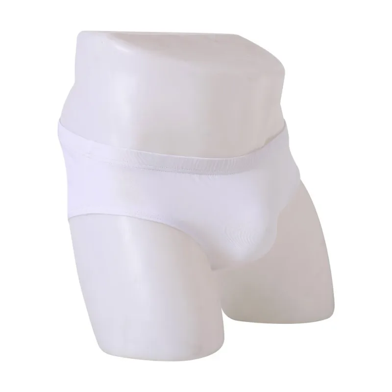Novos homens sexy de seda gelo leve cintura baixa cuecas cuecas respiráveis ​​sem costura casual u convexo bolsa cuecas masculinas