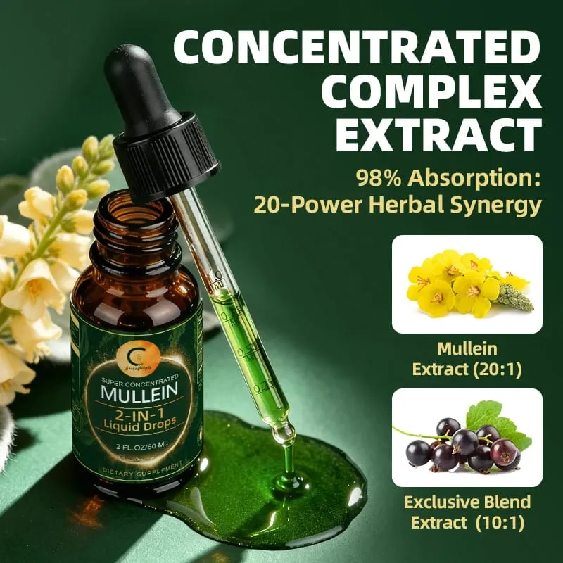 Mullein Drops para sa Lungs - Organic Liquid - Mullein Leaf Extract Supplement -- Lung & Bronchial Cleanse — image 6
