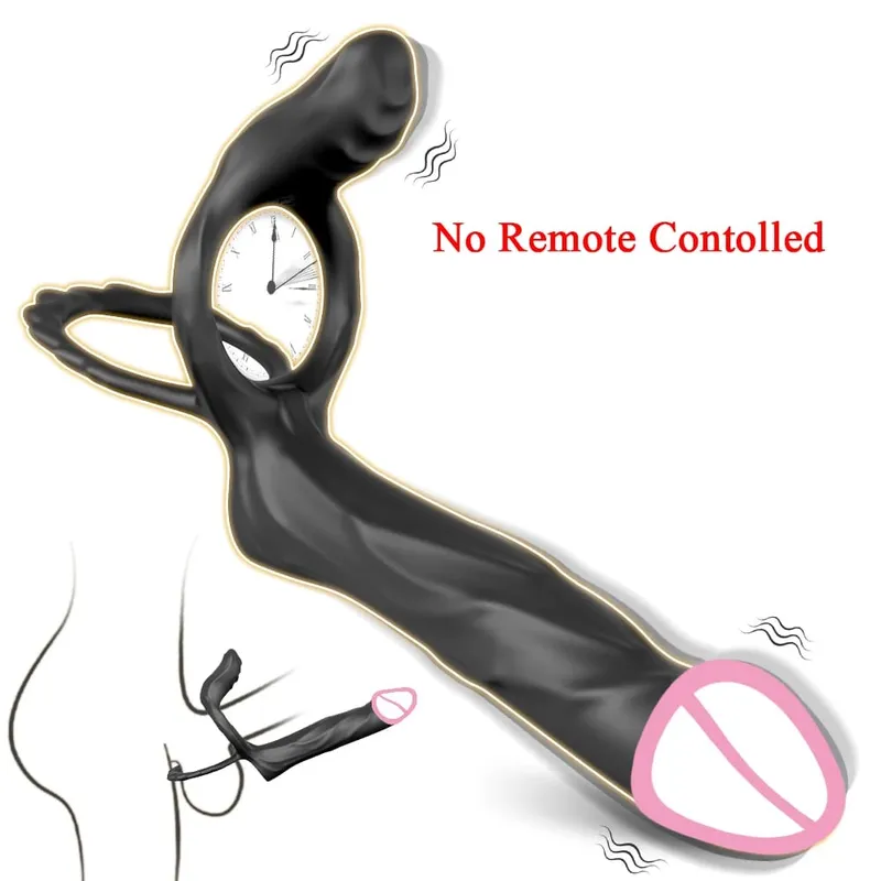 Remote Controlled Double Penetration Vibrator for Couple Anal Plug Vibrator with Penis Cock Ring Adult Sex Toys for Men Women — image 10