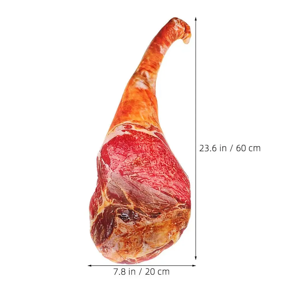 3D Ham Design Pillow Comfortable Cushion for Living Room Bedroom Nap Funny Decorative Meat Shape Throw — image 3