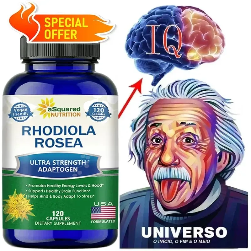 Rhodiola Rosea Max Supplement - 120 Capsules - Golden Root Herb for Stress Relief Mood Focus and Energy 1000 mg — image 2