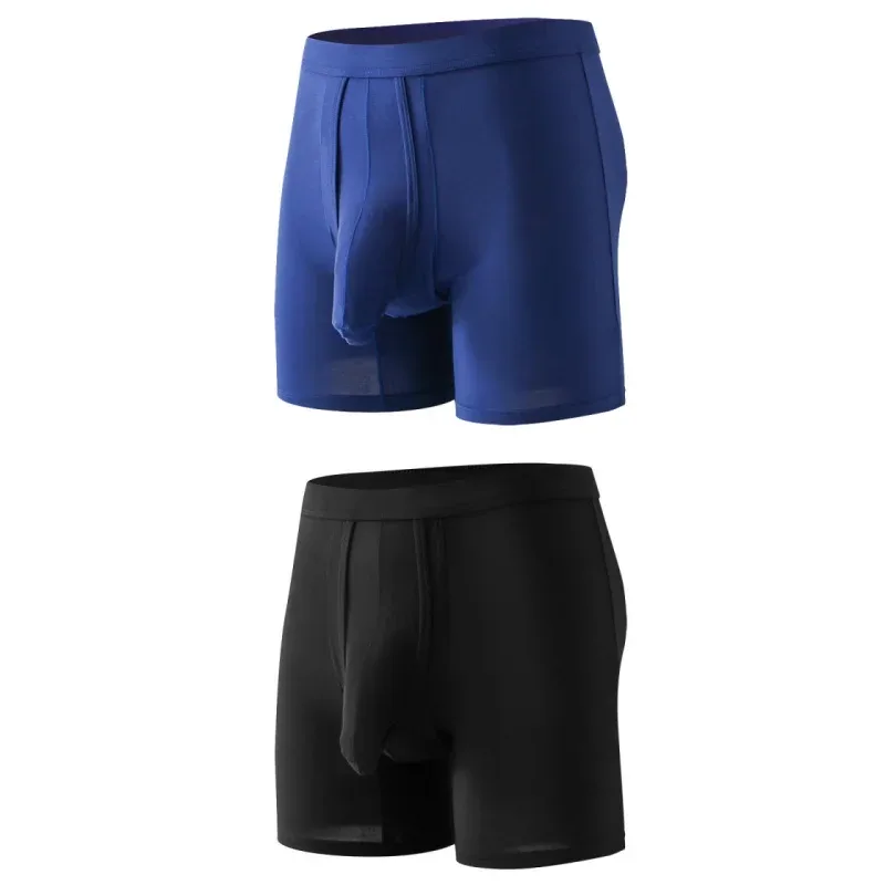 2PCS Mens Long Legs Underwear Separate Ball Pouch Breathable Comfort Sport Seamless Boxer Trunks Shorts Calzoncillo Hombre — image 34