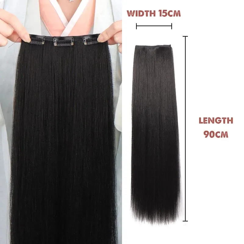 Hanfu wig piece corn whisker hairstyle one piece hair extension non knotted long straight hair piece antique hairstyle for women — image 21