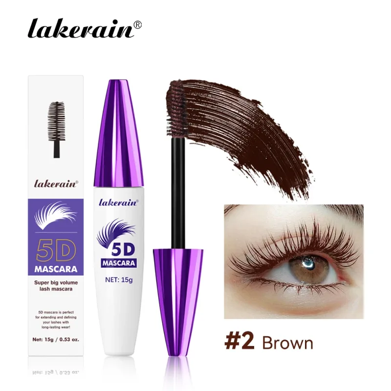 Lakerain 5D Mascara Eyelashes Lengthening Long-Lasting Intense Black Waterproof Nourishing Smudge-Proof Mascara Eye Makeup — image 9