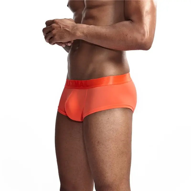 Sexy Ultra-thin Ice Silk Material Men's Underwear Fashion Solid Color Boxer Briefs Summer Cool and Breathable Male Trunks — image 10