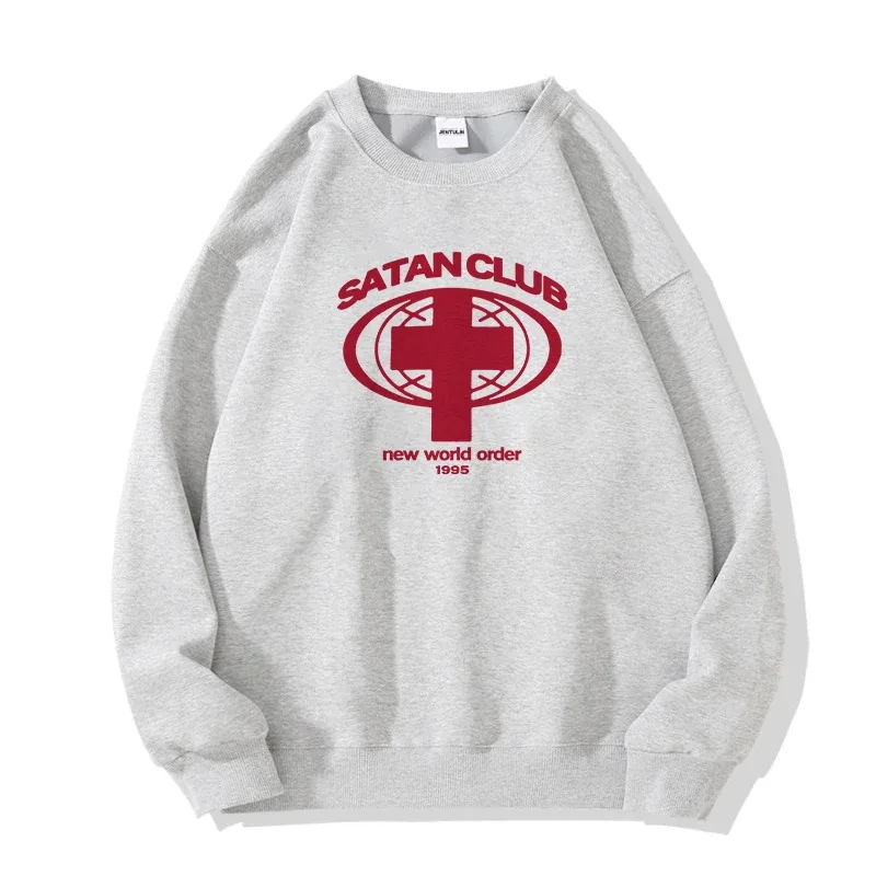 Harajuku Streetwear Oversized Men's Hooded Pullover Satan Club Graphic Print Hoodies Sweatshirts Hip Hop Aesthetic Tops Goth Y2k — image 14