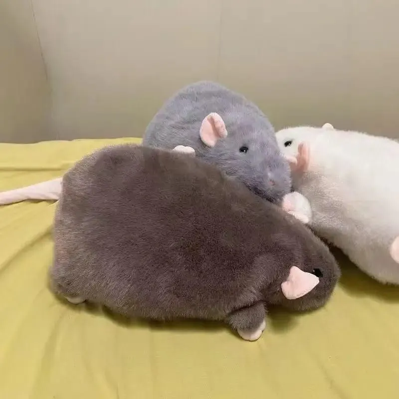 Floral Branch Rat Plush – Cuddly Mouse Pillow in 3 Sizes (35/50/90cm) Adorable Kawaii Stuffed Animal for Bed or Couch Decor — image 2