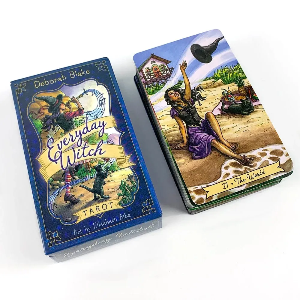 1 Box Everyday Witch Tarot Deck with Guidebook - 78 Card Set Witchcraft Themed Party Game Practical Magic Tarot Cards