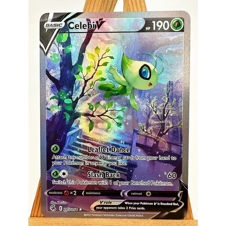 Pokemon PTCG ASC Gengar Dragonite Celebi Legetøj Hobby Hobby Samleobjekter Spilsamling Anime-kort