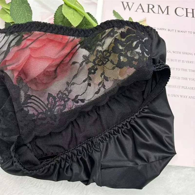 Fashion Underpants For Men Erotic Sissy U Convex Pouch Ultra-Thin Breathable Jacquard Lace Large Underwear gay underwear — image 7