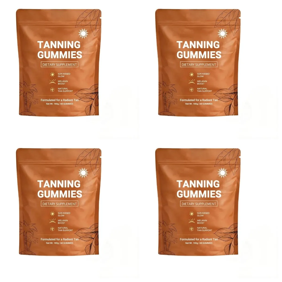 Gummies abbronzanti per donne Supporto abbronzante senza sole Supporto vegano senza zucchero Non OGM Astaxantina e licopene 60 conteggi — image 9