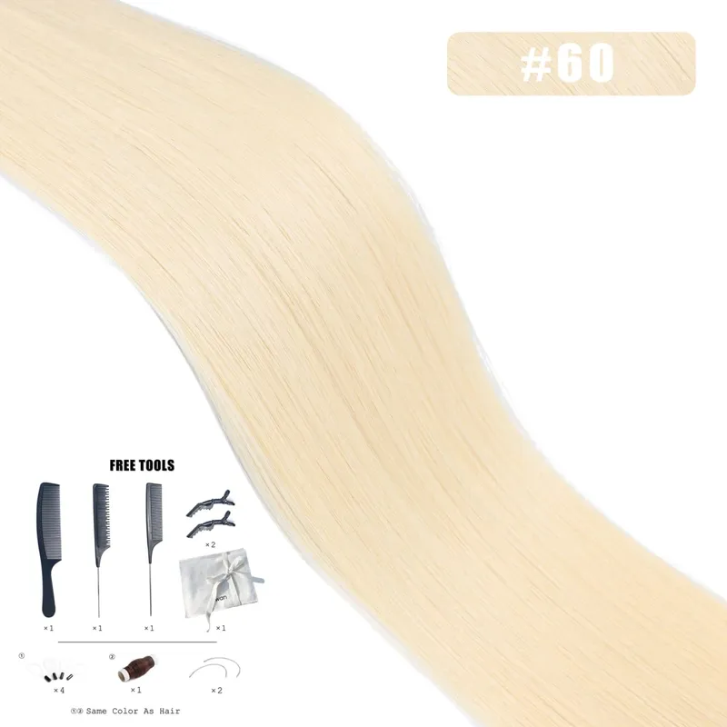 Genius Weft Human Hair Extensions 50G Remy Human Hair Invisible Brazilian Hair Extensions Hair Bundles — image 14