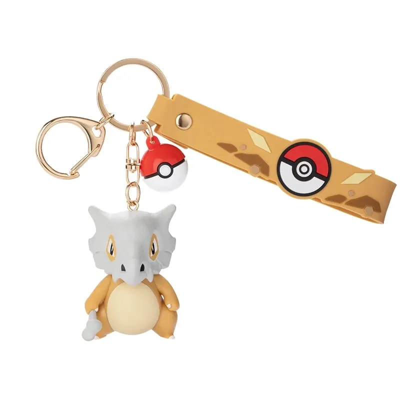 Genuine Pokemon Pikachu Keychain Gengar Morpeko Cubone Snorlax Mimikyu Anime Action Figure Toy Keyring Fragrance Pendant Gift